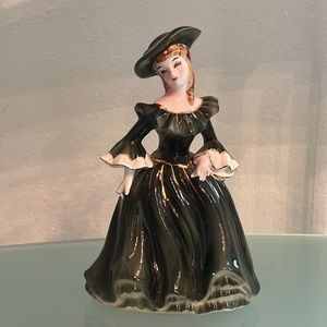 Vintage NAPCO Japan Porcelain LADY ANN  Planter Green Dress 8 1/2"